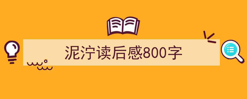 推荐泥泞读后感800字（精选5篇）"/